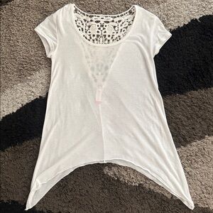 White Lace Flowy Accent Top